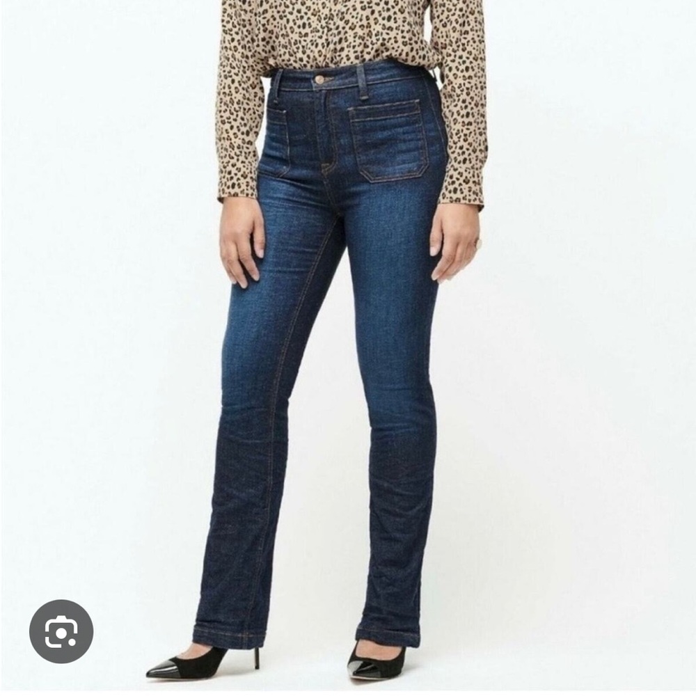 Women's Dark Blue Curvy Full Length Demi Boot Jeans